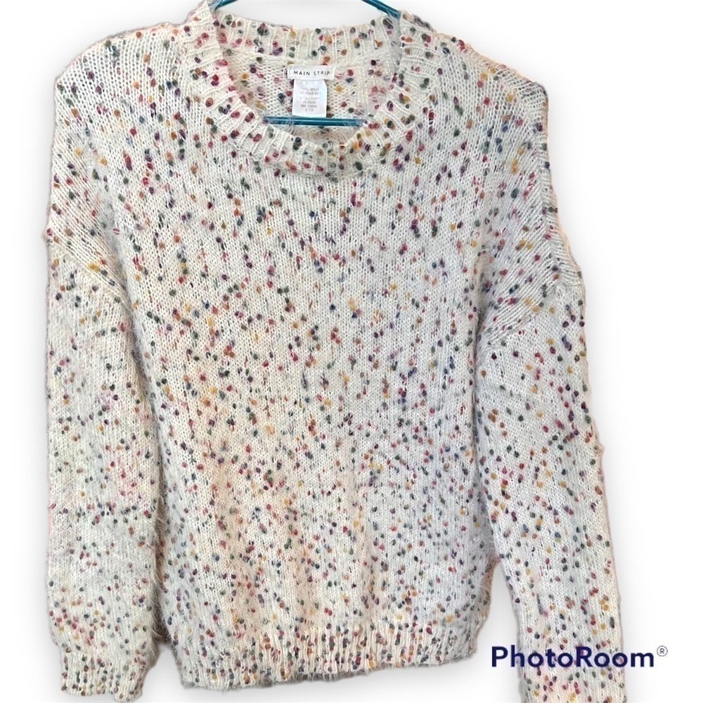Main Strip Polka Dot Knit Sweater Oversized